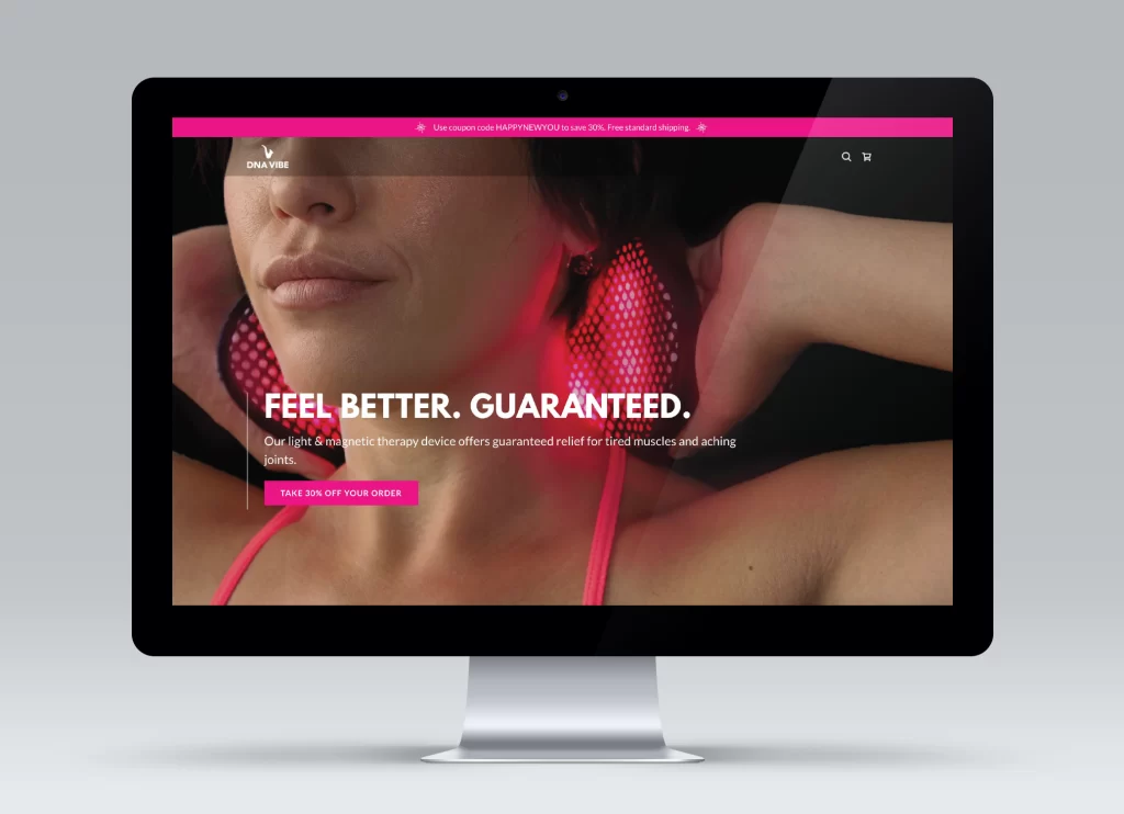 Homepage redesign for DNA Vibe